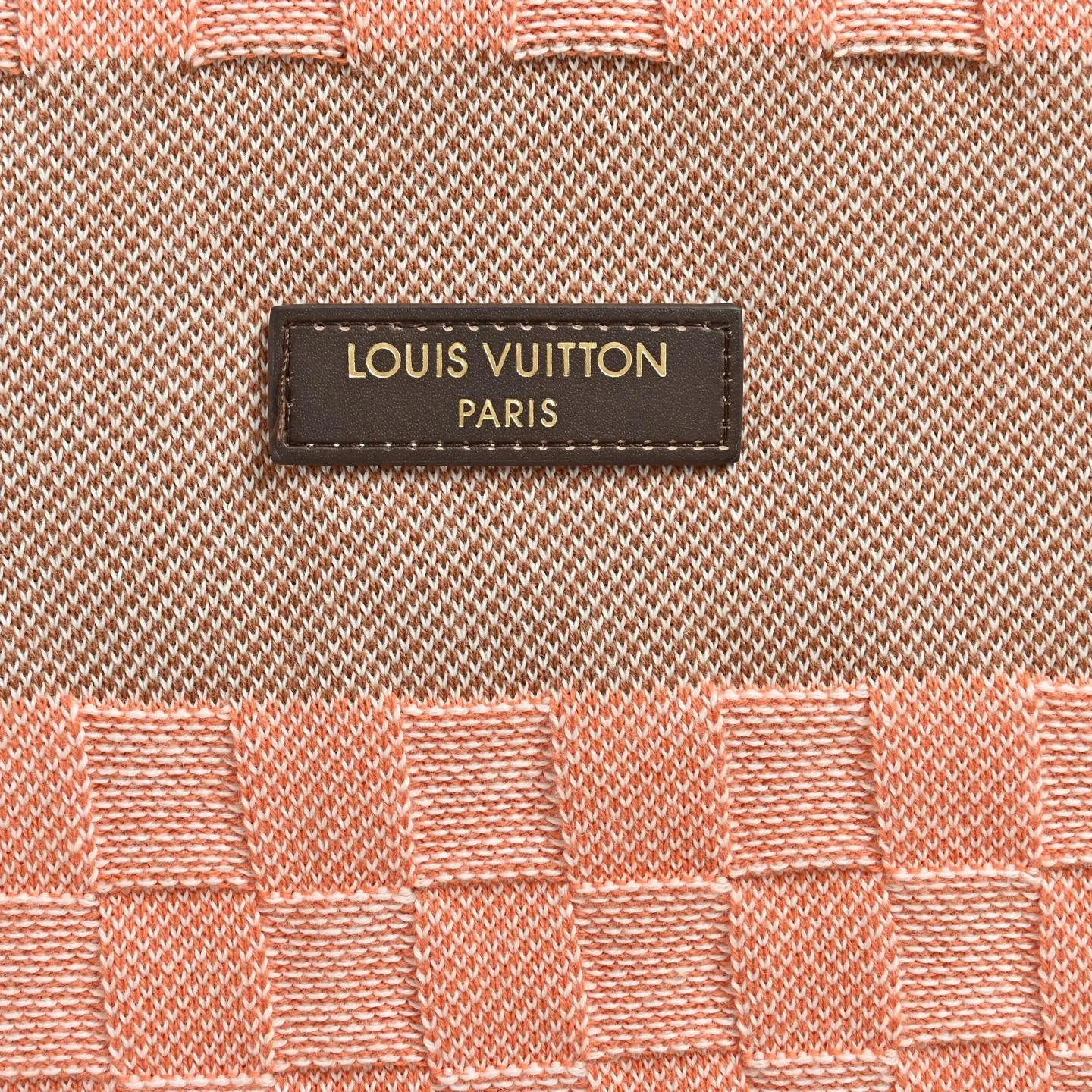 Louis Vuitton/Louis Vuitton 26ss leather striped checkerboard knitted Polo short sleeves